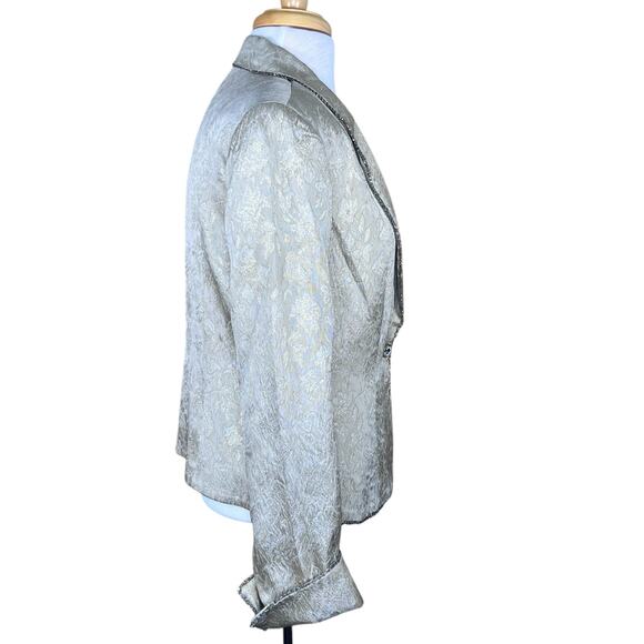 Cache’ Women’s Champagne Color Jacket w/Gold Metallic Thread & Bronze Beads Med - Picture 7 of 13